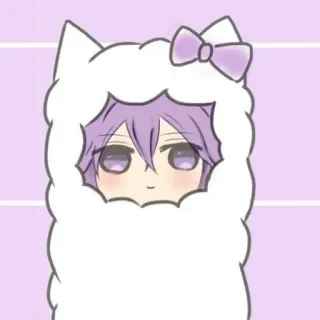 💜 carino, anime, personaggio, viola, kawaii telegram sticker