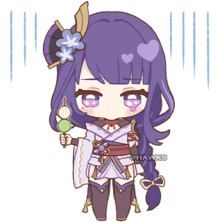 🥺 Raiden Shogun Genshin Impact @HAWKS anime, character, fanart, video game, genshin impact, raiden shogun, cute telegram sticker