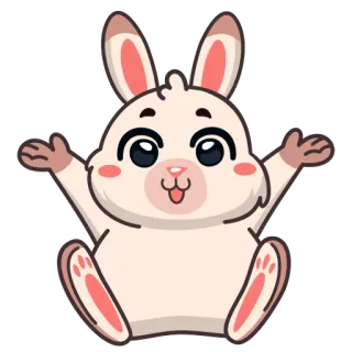 ☺️ lapin, animal, mignon, dessin animé, cartoon whatsapp sticker
