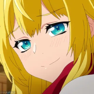 ⚔️ Anime, Meisje, Blond, Personage, Glimlach, Leuk, Illustratie telegram sticker