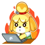 😡 Isabelle Animal Crossing Isabelle, Animal Crossing, Video game, Anjing, Laptop, Lucu whatsapp sticker