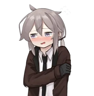 🥵 anime, blush, suit, gloves telegram sticker