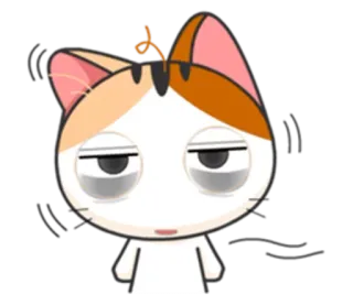 🙄 chat, mignon, fatigué, endormi, dessin animé whatsapp sticker