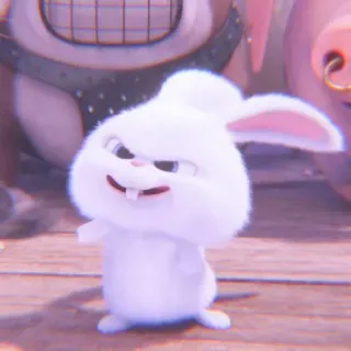 🐰 Snowball The Secret Life of Pets rabbit, bunny, cute, animal, white, cartoon whatsapp sticker