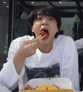 💭 food, eating, man, korean, meal, chicken telegram sticker