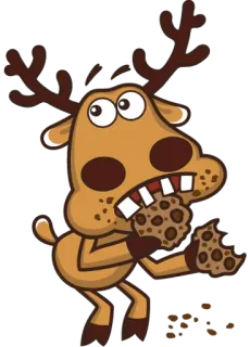 🍪 Cookies การ์ตูน, กวาง, คุกกี้, น่ารัก, สัตว์, อาหาร telegram sticker