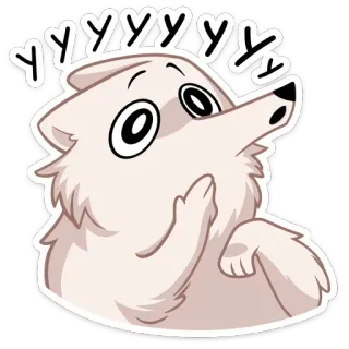 🤔 YYYYYY cane, carino, cartone animato, animale, adesivo, illustrazione, cucciolo telegram sticker