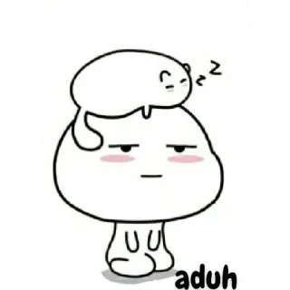 😀 aduh cute, sleepy, animal, blob, white telegram sticker