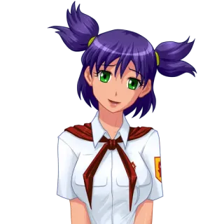 😃 Anime, Chica, Dibujos animados, Uniforme, Soviético telegram sticker