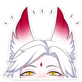 👀 Anime, Lis, Uszy, Postać, Sztuka cyfrowa telegram sticker