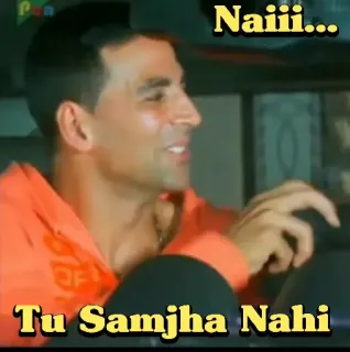 👎 Naiii...Tu Samjha Nahi india, Bollywood, aktor, meme whatsapp sticker