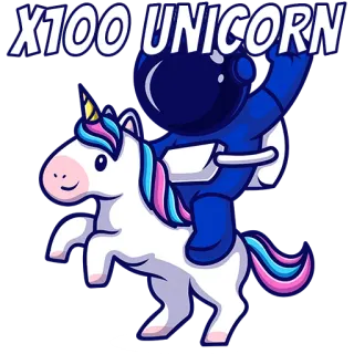 🦄 X100 UNICORN Kỳ lân, Phi hành gia, Hoạt hình, Vũ trụ, Fantasy, Dễ thương telegram sticker
