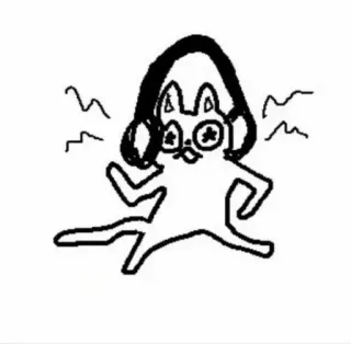 🍓 cat, headphones, music, dancing, cartoon, sketch telegram sticker