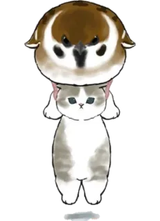 🦅 kucing, burung, binatang, imut, stiker, ilustrasi telegram sticker
