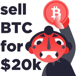 🏅 sell BTC for $20k Bitcoin, Cryptomonnaie, Argent, Finance, Investissement, Monnaie numérique telegram sticker