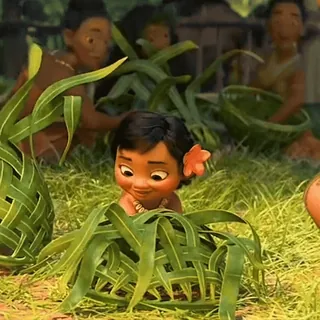 🌿 Moana bébé, dessin animé, disney, animation, moana, enfant, fleur, mignon telegram sticker