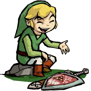 😄 Link The Legend of Zelda Link, Legend of Zelda, Videogioco, Personaggio, Spada, Scudo telegram sticker