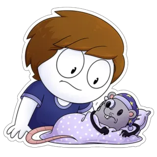 😴 Dibujo animado, Dormilón, Ratón, Rata, Personaje whatsapp sticker