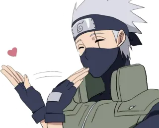 😘 Kakashi Hatake Naruto аниме, Какаши, Наруто, персонаж, сердце, воздушный поцелуй telegram sticker