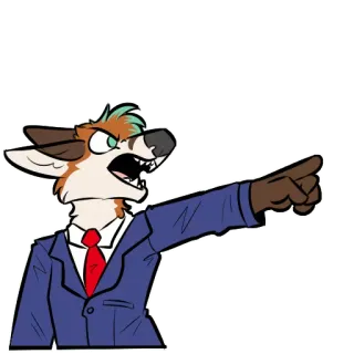 👉 furry, suit, pointing, angry, yelling telegram sticker