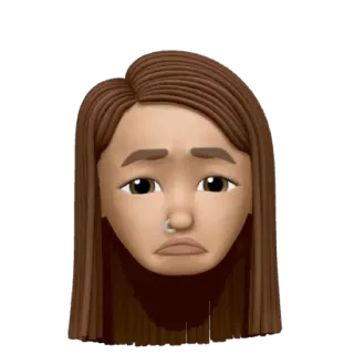 🙁 Emoji, Avatar, Triste, Mulher, Garota, Arte digital telegram sticker
