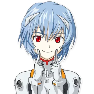 🙂 Rei Ayanami Neon Genesis Evangelion rei ayanami, evangelion, anime, character, manga telegram sticker