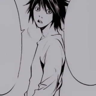 🔭 L Lawliet Death Note Anime, Manga, L, Lawliet, Death Note, Detective, Intellettuale telegram sticker
