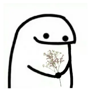 ♥️ stick figure, flowers, cute, wholesome, simple, line art whatsapp sticker