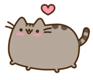 😘 Pusheen cat, cute, heart, cartoon, sticker whatsapp sticker