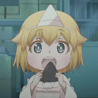 😚 Anime, Lindo, Comiendo, Onigiri, Niño whatsapp sticker