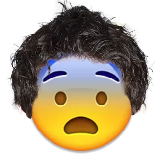 😨 emoji, hair, face, expression, sweat telegram sticker