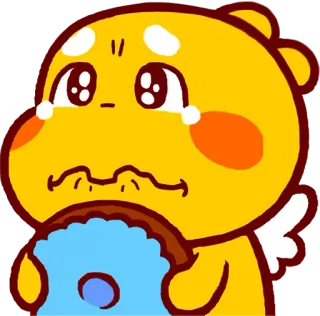 😖 การ์ตูน, ร้องไห้, โดนัท, เศร้า, น่ารัก telegram sticker