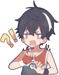 😰 Anime, Desenho animado, Fofo, Expressão, Pergunta, Emoção, Chocado, Bravo telegram sticker