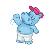 👋 hipopótamo, desenho animado, animal, fofo whatsapp sticker