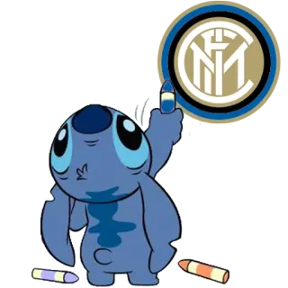 ⚽️ Stitch Stitch, Disney, cartoon, middle finger, offensive, crayons, Inter Milan telegram sticker
