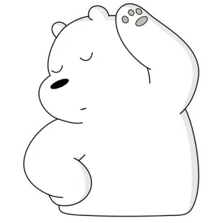 😌 Ice Bear We Bare Bears медведь, мультфильм, Мы обычные медведи, Белый медведь whatsapp sticker