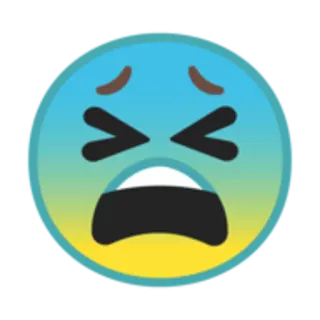 😫 emoji, worried, anxious, nervous, concerned telegram sticker