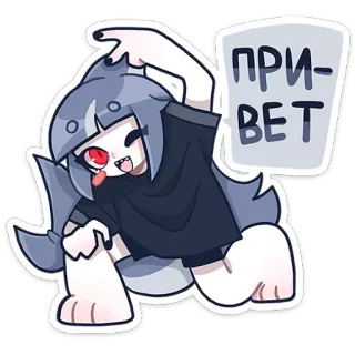 👋 ПРИВЕТ cartoon, greeting, alien, monster, sticker telegram sticker