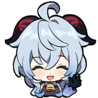 👋 Ganyu Genshin Impact Anime, Personaje, Lindo, Ganyu, Genshin Impact, Videojuego telegram sticker