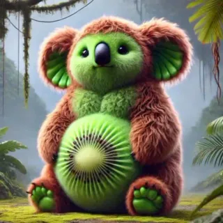 🤩 Коала, Киви, Фрукт, Милый, Гибрид, Животное telegram sticker