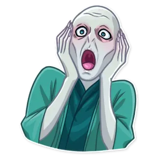 😱 Voldemort Harry Potter voldemort, harry potter, wizard, magic, villain, scared, surprised telegram sticker