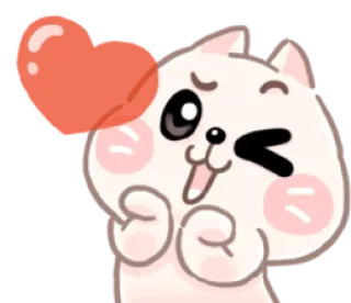 🥰 süß, Katze, Liebe, Herz, kawaii, Tier, Aufkleber whatsapp sticker