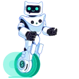 🏍 robot, futuristic, cat, digital art, monowheel telegram sticker