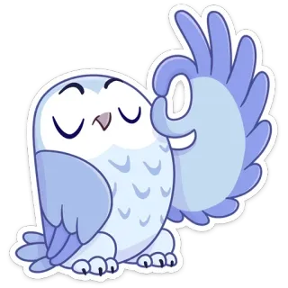 👌 gufo, uccello, adesivo, carino, cartone animato, ok, gesto telegram sticker