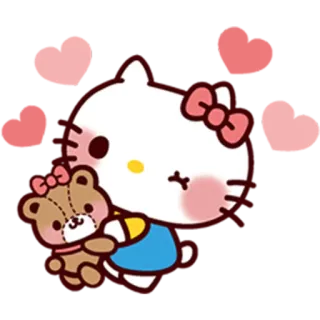 ❤ Hello Kitty Hello Kitty, Sanrio, cute, kawaii, cat, teddy bear telegram sticker