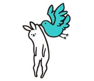 🐤 lapin, colombe, oiseau, paix, animal, mignon whatsapp sticker