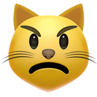 😾 고양이, 화난, 이모티콘, 노란색, 미친, 고양이과 telegram sticker