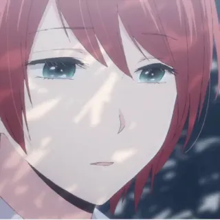 🍁 anime, chica, pelo rojo, retrato, primer plano, manga telegram sticker