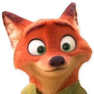 😊 Nick Wilde Zootopia raposa, desenho animado, animal, Disney, Nick Wilde, Zootopia telegram sticker