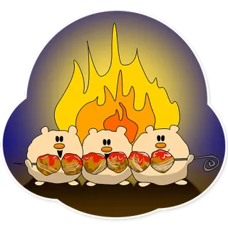 😎 animals, fire, food, cute, cartoon, illustration, dessert telegram sticker